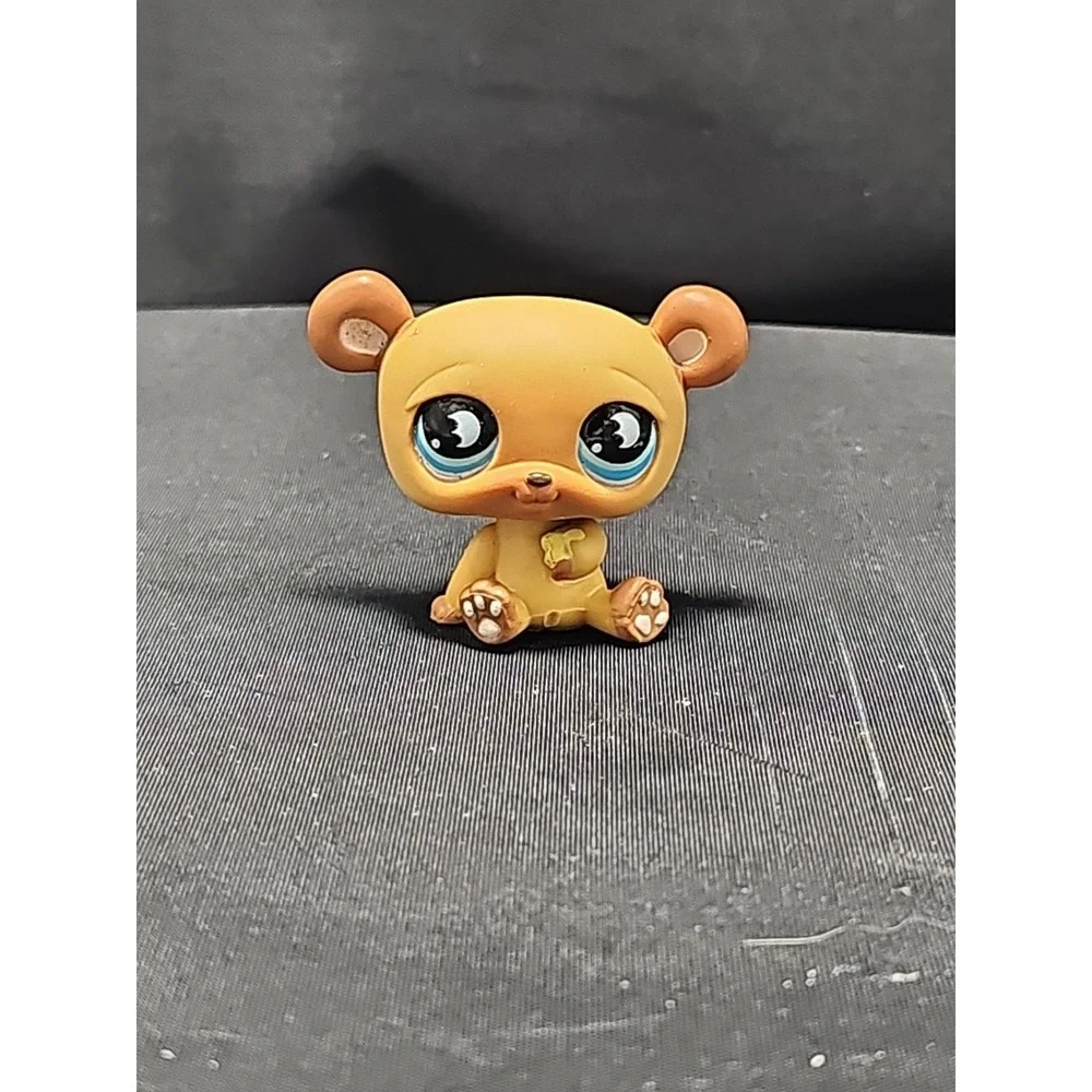 Littlest Pet Shop LPS Bear 814 Brown Honey Hungriest Blue Moon Eyes Toys Collect